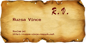 Ruzsa Vince névjegykártya