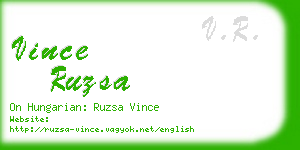 vince ruzsa business card